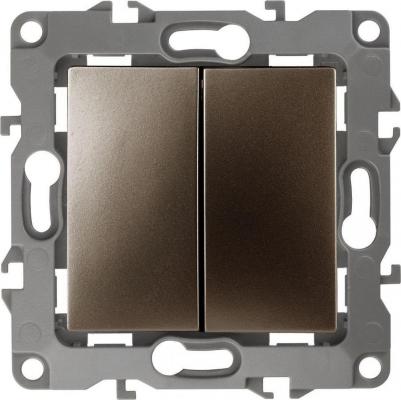 12-1104-13 12-1104-13 Выключатель двойной, 10АХ-250В, IP20, Эра12, бронза, цена за 1 шт