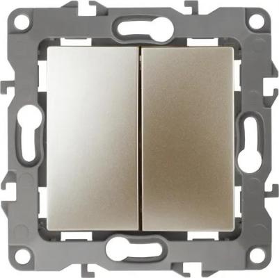 12-1106-04 12-1106-04 Переключатель двойной, 10АХ-250В, IP20, Эра12, шампань, цена за 1 шт