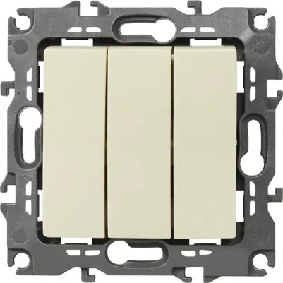 12-1107-02 12-1107-02 Выключатель тройной, 10АХ-250В, IP20, Эра12, слоновая кость, цена за 1 шт