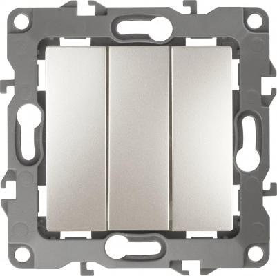 12-1107-15 12-1107-15 Выключатель тройной, 10АХ-250В, IP20, Эра12, перламутр, цена за 1 шт – фото 5