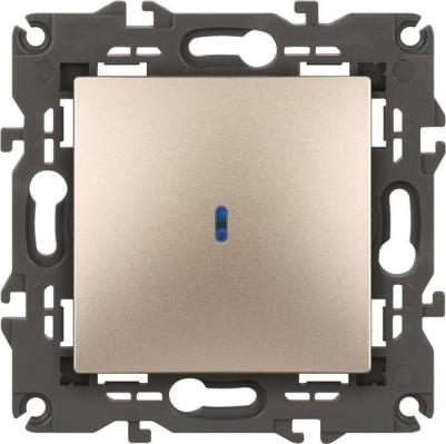 14-1102-04 14-1102-04 Выключатель с подсветкой, 10АХ-250В, IP20, Elegance, шампань, цена за 1 шт – фото 1