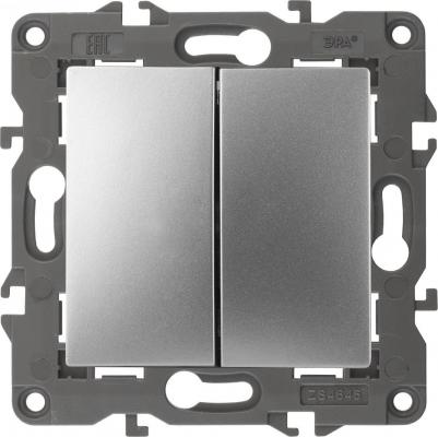 14-1104-03 14-1104-03 Выключатель двойной, 10АХ-250В, IP20, Elegance, алюминий, цена за 1 шт