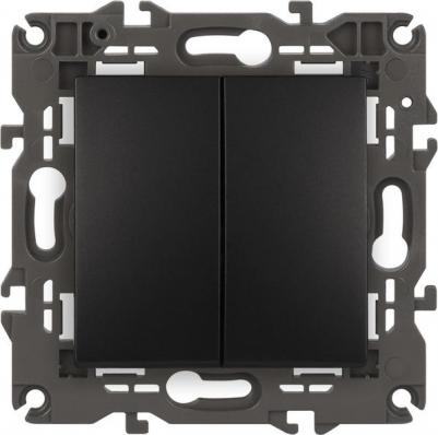 14-1106-05 14-1106-05 Переключатель двойной, 10АХ-250В, IP20, Elegance, антрацит, цена за 1 шт – фото 2