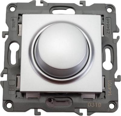 14-4101-03 14-4101-03 Светорегулятор поворотно-нажимной, 400ВА 230В, IP20, Elegance, алюминий, цена за 1 шт – фото 1