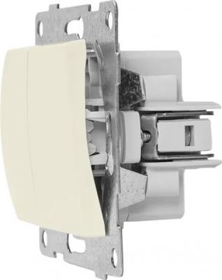 Выключатель встраиваемый 2 клавиша цвет бежевый – фото 1