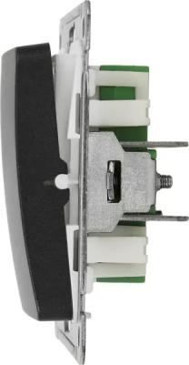 Переключатель Master одноклавишный встраиваемый черный (ВС10-461-08) – фото 4