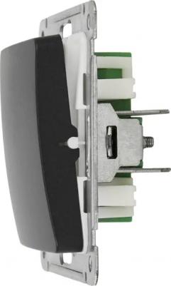 Переключатель Master одноклавишный встраиваемый черный (ВС10-461-08) – фото 5