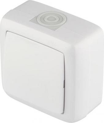 Выключатель Alfa ВА10-211 одноклавишный открытая установка белый IP44 – фото 1