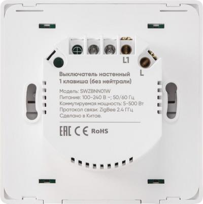 Выключатель настенный zigbee 2 клавиши (без нейтрали) SWZBNN02W – фото 6