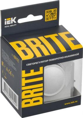 BRITE Светорегулятор поворотно-нажимной 600Вт СС10-1-0-БрА алюминий, цена за 1 шт – фото 1