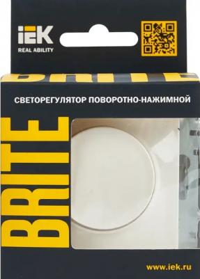 BRITE Светорегулятор поворотно-нажимной 600Вт СС10-1-0-БрБ белый, цена за 1 шт – фото 5