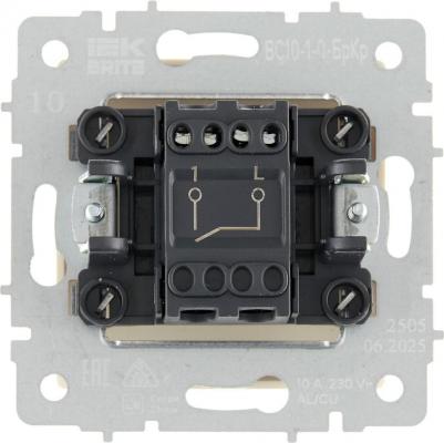 BRITE Выключатель 1-клавишный 10А ВС10-1-0-БрКр бежевый, цена за 1 шт – фото 1