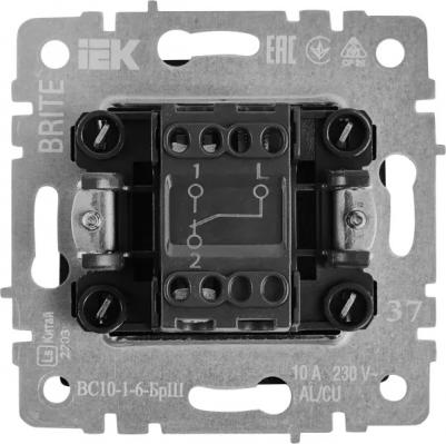 BRITE Выключатель 1-клавишный проходной 10А ВС10-1-6-БрС сталь, цена за 1 шт – фото 2