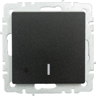 BRITE Выключатель 1-клавишный с индикацией 10А ВС10-1-1-БрЧ черный, цена за 1 шт – фото 5