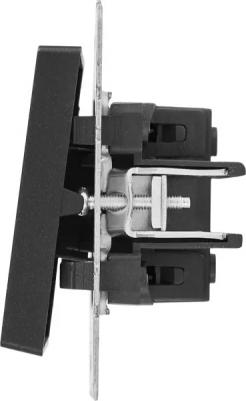 BRITE Выключатель 1-клавишный самовозвратный 10А ВС10-1-4-БрЧ черный, цена за 1 шт – фото 4