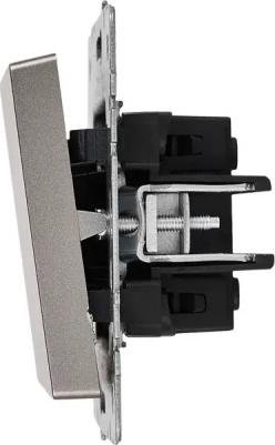 BRITE Выключатель 1-клавишный самовозвратный 10А ВС10-1-4-БрС сталь, цена за 1 шт – фото 3