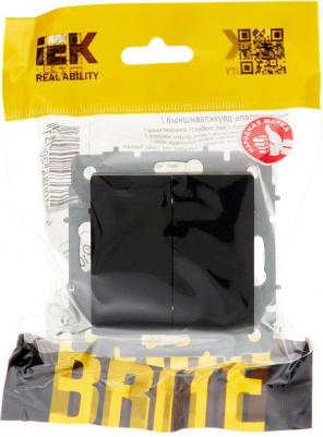 BRITE Выключатель 2-клавишный 10А ВС10-2-0-БрЧ черный, цена за 1 шт – фото 7