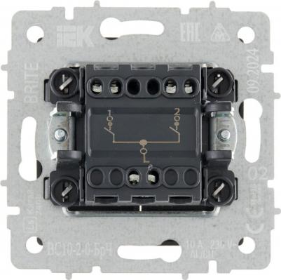 BRITE Выключатель 2-клавишный 10А ВС10-2-0-БрЧ черный, цена за 1 шт – фото 10