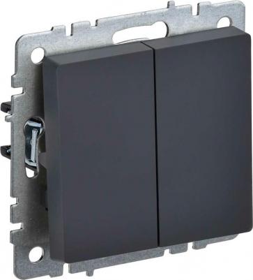 BRITE Выключатель 2-клавишный 10А ВС10-2-0-БрГ графит, цена за 1 шт – фото 1