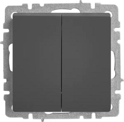 BRITE Выключатель 2-клавишный 10А ВС10-2-0-БрГ графит, цена за 1 шт – фото 4