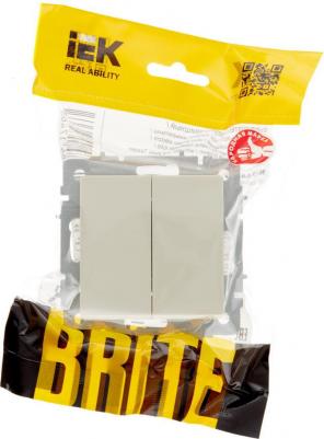 BRITE Выключатель 2-клавишный 10А ВС10-2-0-БрКр бежевый, цена за 1 шт – фото 8