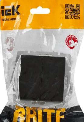 BRITE Выключатель 2-клавишный проходной 10А ВС10-2-6-БрЧ черный, цена за 1 шт – фото 4