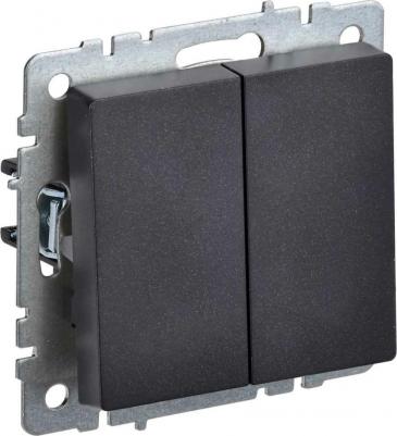 BRITE Выключатель 2-клавишный проходной 10А ВС10-2-6-БрЧ черный, цена за 1 шт – фото 9