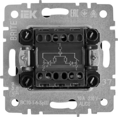 BRITE Выключатель 2-клавишный с индикацией 10А ВС10-2-1-БрС сталь, цена за 1 шт – фото 2