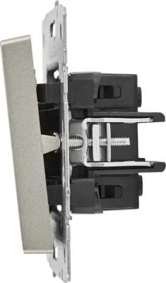 BRITE Выключатель 2-клавишный с индикацией 10А ВС10-2-1-БрС сталь, цена за 1 шт – фото 4