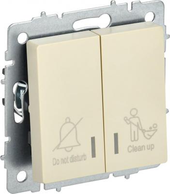 BRITE Выключатель 2-клавишный с индикацией для отелей 10А ВС10-2-9-БрКр бежевый, цена за 1 шт