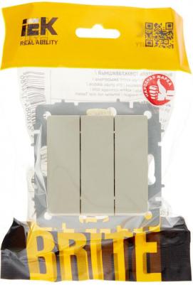 BRITE Выключатель 3-клавишный 10А ВС10-3-0-БрКр бежевый, цена за 1 шт – фото 10