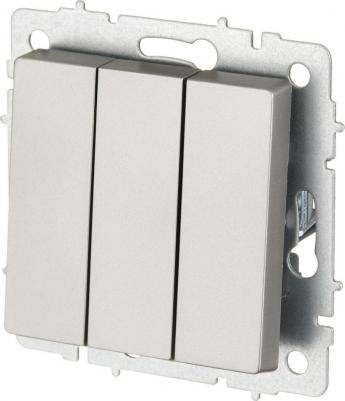 BRITE Выключатель 3-клавишный 10А ВС10-3-0-БрС сталь, цена за 1 шт – фото 7
