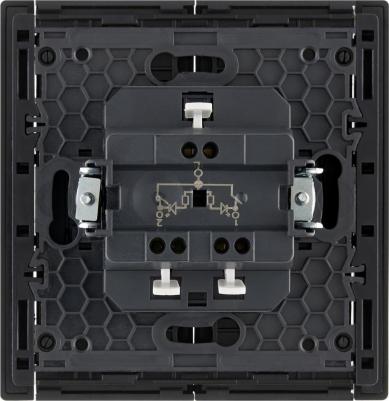 FORTE&PIANO Выключатель 2-клавишный с индикацией 10А FP106 черный, цена за 1 шт – фото 4