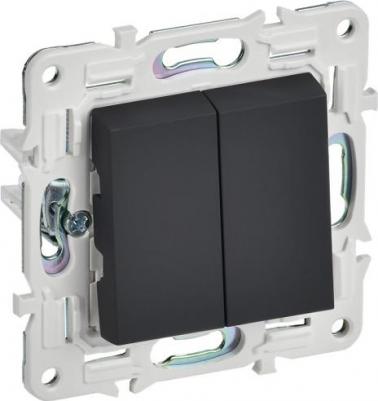 SKANDY Выключатель 2-клавишный 10А SK-V04G графит, цена за 1 шт