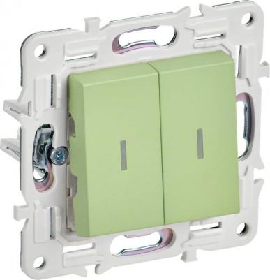 SKANDY Выключатель 2-клавишный с индикацией 10А SK-V09G мятный, цена за 1 шт