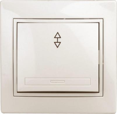 1-103-02 Переключатель Plano 1-103-02 одноклавишный 10А-250В, IP20, СУ, слоновая кость, цена за 1 шт – фото 1