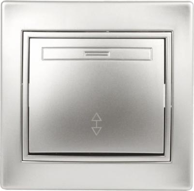 1-103-03 Переключатель Plano 1-103-03 одноклавишный 10А-250В, IP20, СУ, алюминий, цена за 1 шт