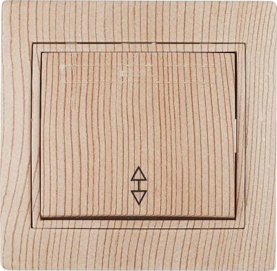 1-103-11 Переключатель Plano 1-103-11 одноклавишный 10А-250В, IP20, СУ, сосна, цена за 1 шт