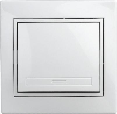 1-108-01 Переключатель Plano 1-108-01 промежуточный, 10А-250В, IP20, СУ, белый, цена за 1 шт