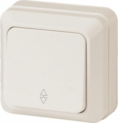 2-103-02 Переключатель Quadro 2-103-02 одноклавишный 10А-250В, IP20, ОУ, Quadro, слоновая кость, цена за 1 шт