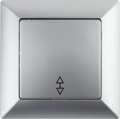 4-103-03 Переключатель Solo 4-103-03 одноклавишный 10А-250В, IP20, СУ, алюминий, цена за 1 шт – фото 1