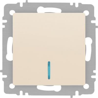 6-102-02 Выключатель Accent 6-102-02 с подсветкой, 10А-250В, IP20, СУ, AL/CU, слоновая кость, цена за 1 шт