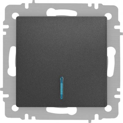 6-102-07 Выключатель Accent 6-102-07 с подсветкой, 10А-250В, IP20, СУ, AL/CU, графит, цена за 1 шт