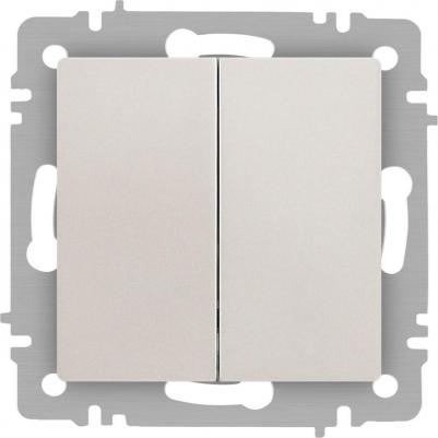 6-104-06 Выключатель Accent 6-104-06 двойной, 10А-250В, IP20, СУ, AL/CU, перламутр, цена за 1 шт