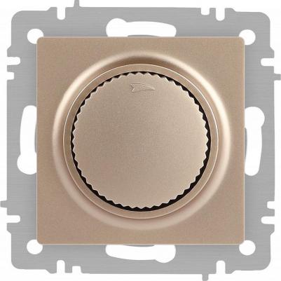 6-401-04 Светорегулятор Accent 6-401-04 поворотный, 600Вт 230В, IP20, СУ, шампань, цена за 1 шт – фото 1