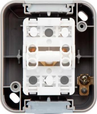 Выключатель двухклавишный Mini OG OG IP54, о/у, серый, цена за 1 шт – фото 3