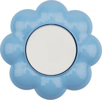 Выключатель одноклавишный HAPPY Цветок скрытой установки, белый/голубой, цена за 1 шт – фото 2