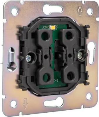 Выключатель ROUND 1 кл проходной с подсветкой 10А с/у перламутр, цена за 1 шт – фото 1