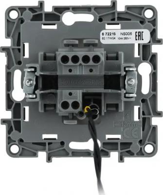 Механизм переключателя 1-кл. СП Etika Plus 10А IP20 250В 10AX с подсветкой безвинт. зажимы бел. Leg – фото 6