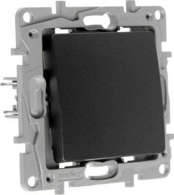 Механизм выключателя 1-клавишный СП Etika 10АX безвинтовые зажимы антрацит 672601 – фото 5